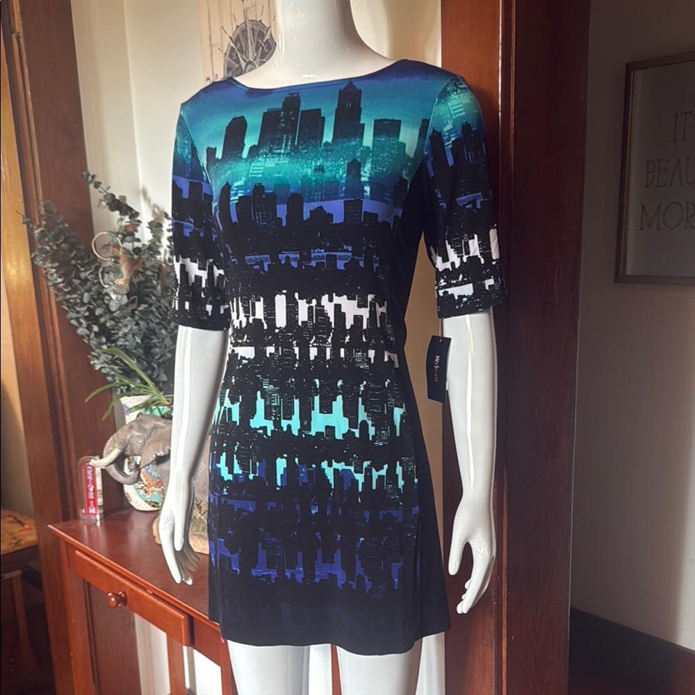 NWT Style&Co size small Cityscape Print Dress